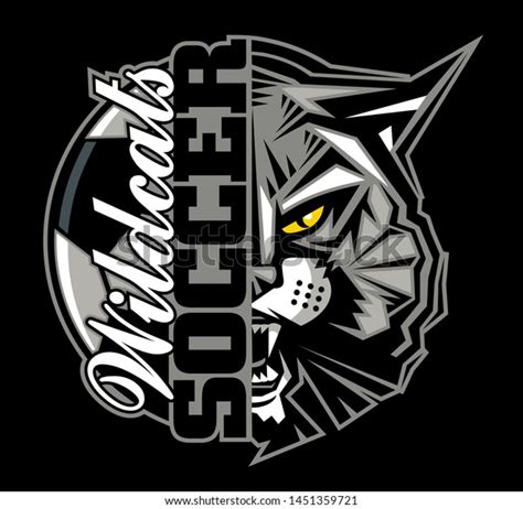 Wildcats Soccer Team Design Half Mascot Stock Vector Royalty Free