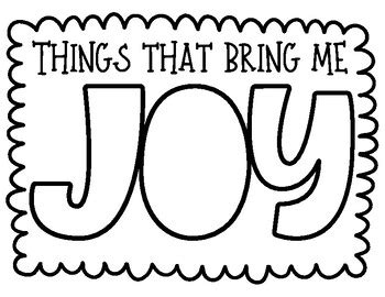 Things That Bring Me Joy Activity By Allie Walton Tpt