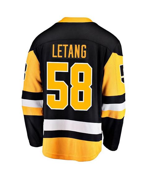 Fanatics Mens Kris Letang Black Pittsburgh Penguins Home Breakaway