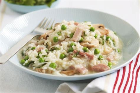 Ham Mushroom And Pea Risotto