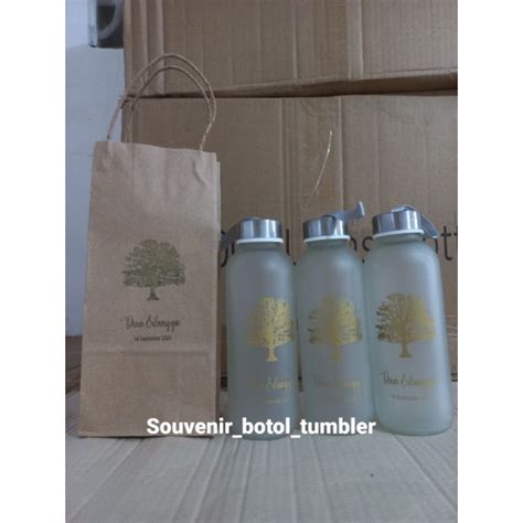 Jual Souvenir Botol Tumbler Kaca Minum Dove Ml Custom Sablon Kemas