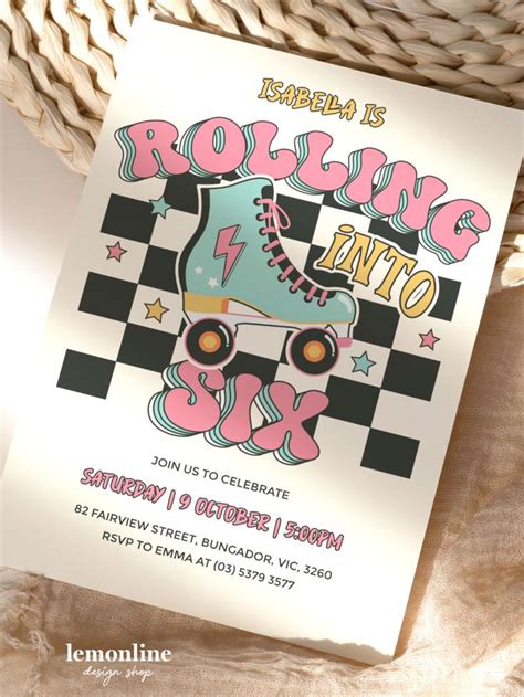 Editable Rolling Into Six Invitation Let S Roll Invite Etsy UK