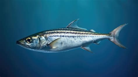 Primer Plano De Pescado Caballa Aislado Caballa En El Mar Pesca En El