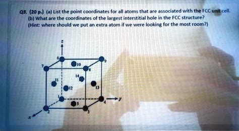 SOLVED Q3 20 P A List The Point Coordinates For All Atoms That