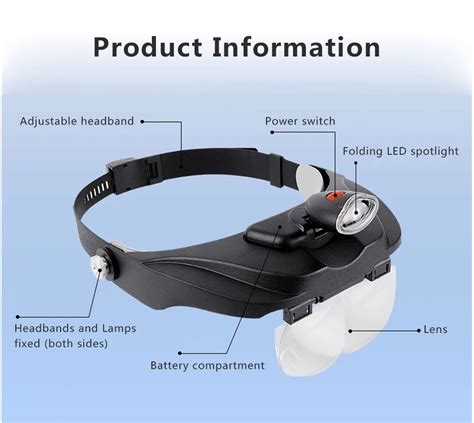 Loupe Optique Loupe Mont E Sur La T Te Bandeau De Lumi Re Led