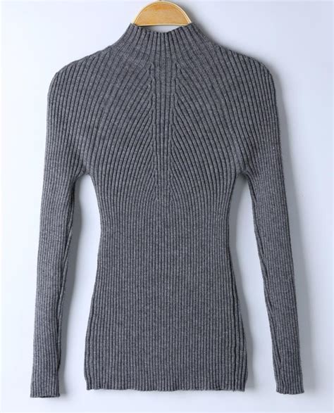 High Elastic Solid Turtleneck Sweater Fashion Design Store