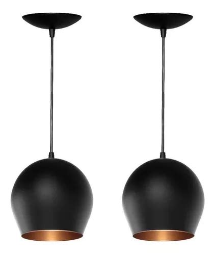 Kit Luminarias Pendente Bola Preto Fosco Bronze Parcelamento