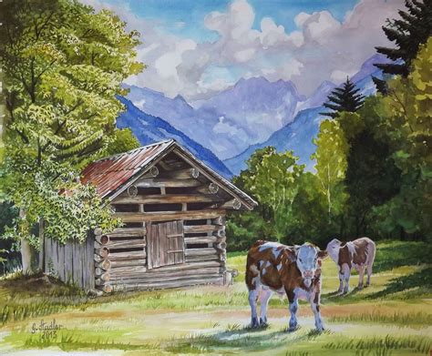 Allgäuer Idylle Tiere Berge Erde Natur von Günter bei KunstNet