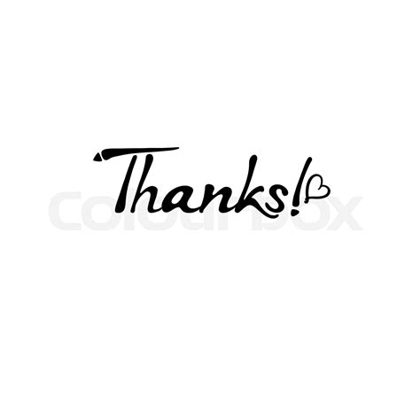 Thank You Card Hand Drawn Lettering Stock Vector Colourbox