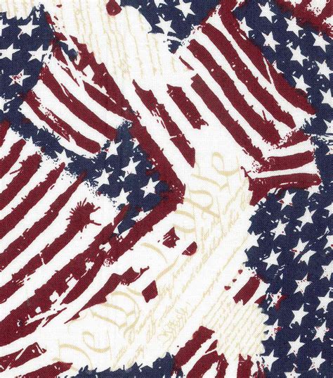 Patriotic Cotton Fabric Eagle On Flags Joann