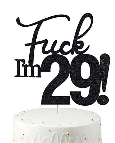 29 Cake Toppers 29 Birthday Cake Toppers Black Glitter Funny 29th Cake Topper For Men