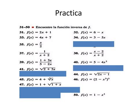 Practica De Funciones Inversas PPT