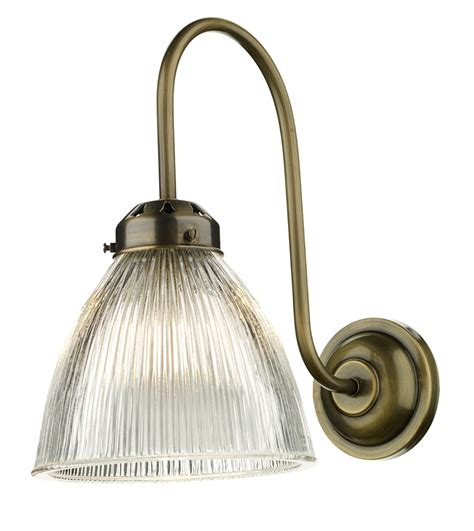 Cam Antique Brass Swan Neck Wall Light With Prismatic Glass Id 10327 London Lighting Limited