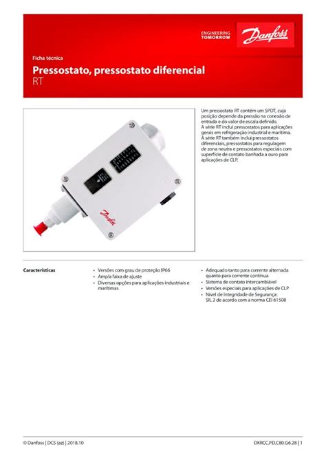 PDF Ficha técnica Pressostato pressostato diferencial RTfiles