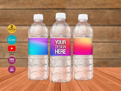 Water Bottle Label Mockup Png Graphic By Sublimation Designs Tr