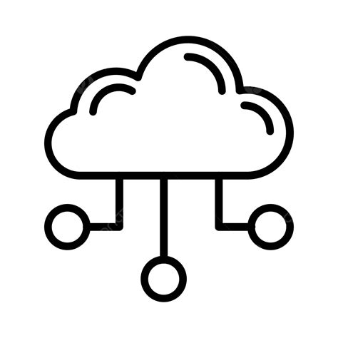 Icono De L Nea De Nube Inform Tica Vector Png Dibujos Nube