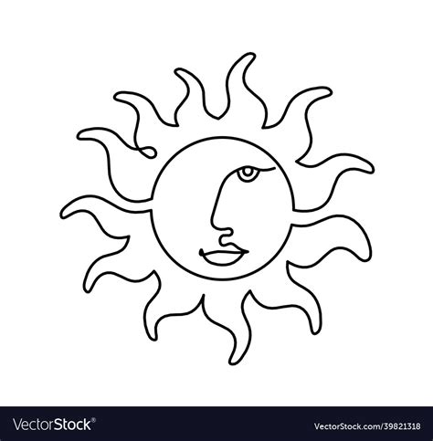 Sun Outline Drawing