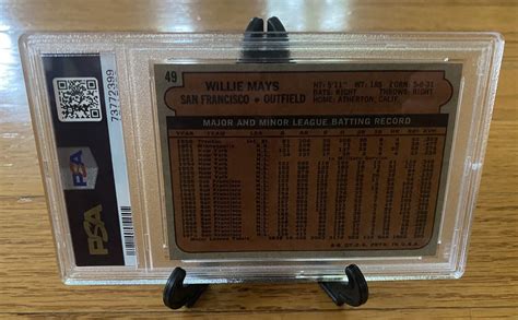 1972 Topps 49 WILLIE MAYS HOF Pittsburgh Pirates NM MINT PSA 8