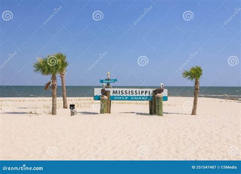 Mississippi Gulf Coast Sign In Gulfport Ms Editorial Photography