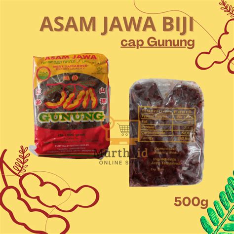 Jual Asam Jawa Biji 500 Gr Cap Gunung Tamarind With Seed Shopee Indonesia