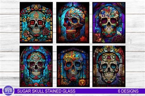 Sugar Skull Stained Glass Graphic By Svgoriginalcreations · Creative Fabrica