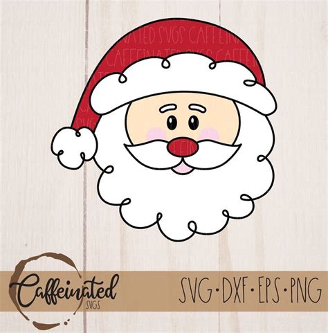 Santa Svg Santa Head Svg Santa Face Svg Santa Claus Svg Etsy Santa