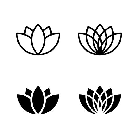 Lotus Icon Set Lotos Flower Illustration Spa Relax Symbol Yoga Logo