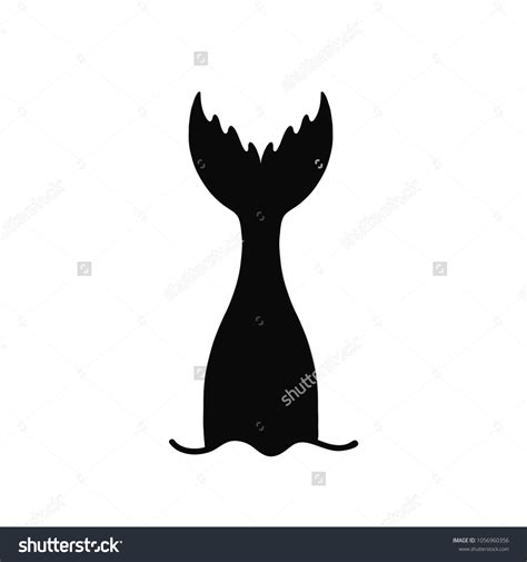 Hand Drawn Silhouette Mermaids Tail Vector Stock Vector Royalty Free 1056960356 Shutterstock