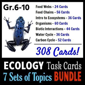 This Ecology Task Cards Bundle Contains Sets Of Ecology Task Cards