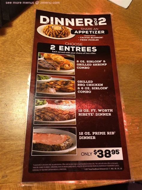 Online Menu Of Texas Roadhouse Restaurant Albuquerque New Mexico