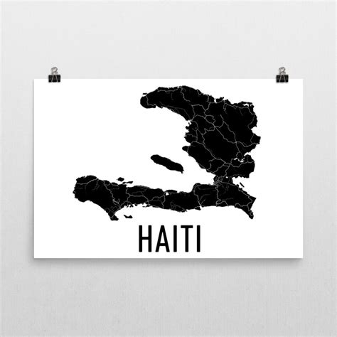 Haiti Map Haitian Art Map Of Haiti Haitian Decor Haiti T Haiti