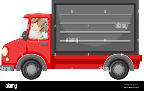 Delivery truck in cartoon style illustration Stock Vector Image & Art ...