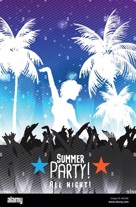 Summer Beach Party Flyer Template Vector Illustration Stock Vector