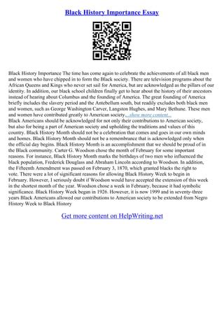 Black History Month Essays | PDF