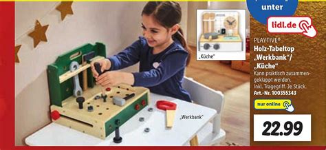 Playtive Holz tabeltop werkbank Oder Küche Angebot bei Lidl