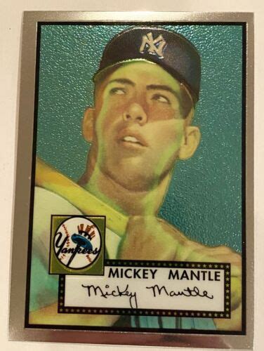 1996 MICKEY MANTLE 1952 TOPPS FINEST CHROME NEW YORK YANKEES 2 MINT