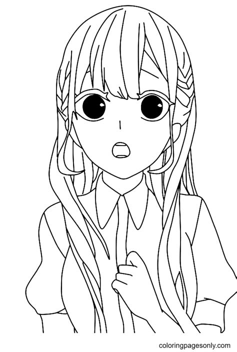 Long Hair Anime Girl Coloring Pages Printable For Free Download