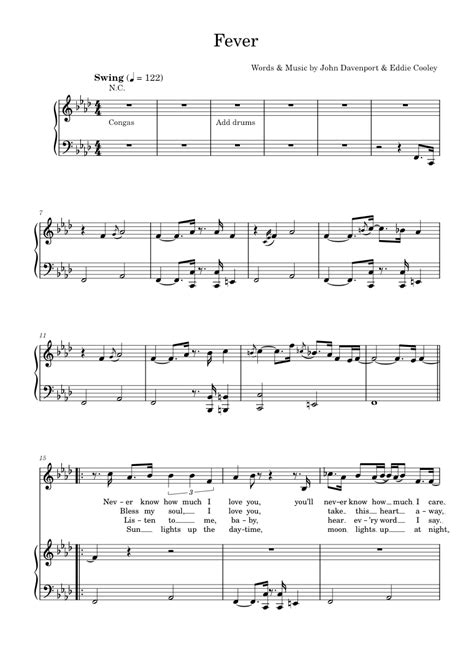 Fever Sheet Music For Piano Vocals By Eva Cassidy Peggy Lee Official