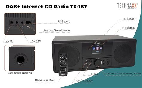 Technaxx DAB Internet CD Radio TX 187 With CD Player Bluetooth 5 0