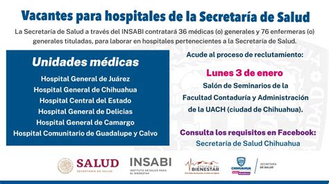 Contratarán Personal Médico Para Hospitales De La Secretaría De Salud Portal Gubernamental Del