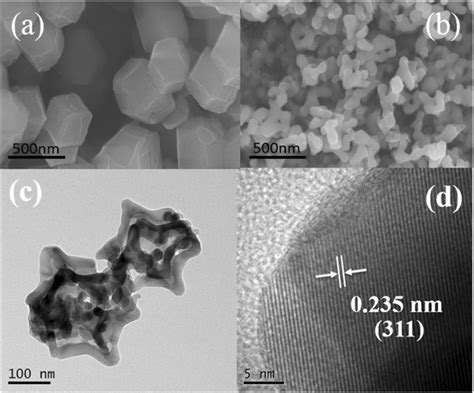 Sem Images Of Zif A And Co O B Tem C And Hrtem D Images Of