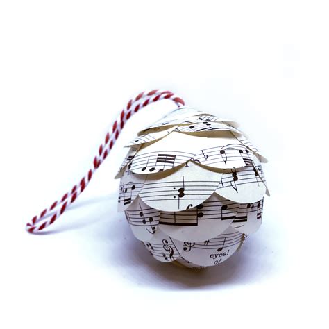 Music Christmas Ornaments, Up-Cycled Sheet Music by Joshua Fraass