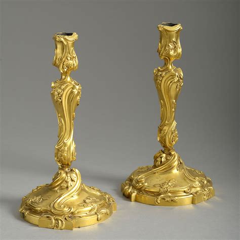 Fine Pair Of Louis XV Gilt Bronze Candlesticks Adam Calvert Bentley