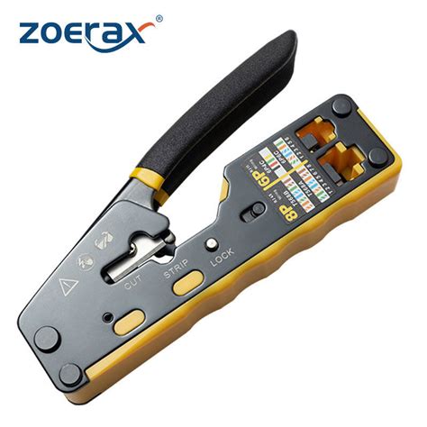 ZoeRax RJ45 Crimp Tool Pass Through Crimper Cutter For Cat6 Cat5 Cat5e