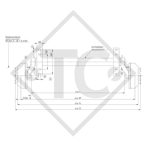 Essieu SWING 1800kg freiné type d essieu CB 1805 4013919 Trailer