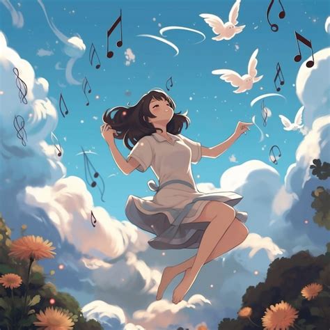 Premium Ai Image Woman Anime Character Lady Playing Guitar