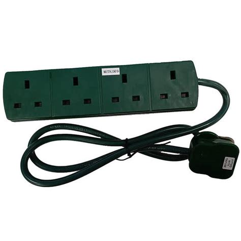 Green Extension Lead 4 Socket 1m Homebase