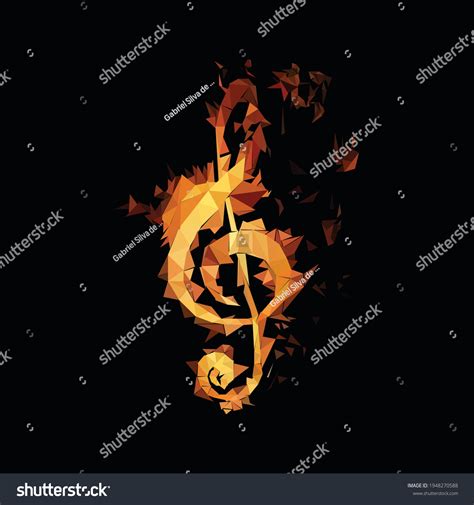 Treble Clef Fire Lowpoly Stylized Stock Vector Royalty Free 1948270588 Shutterstock