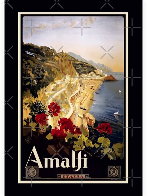 Vintage Amalfi Travel Advertisement Amalfi Italia Enhanced