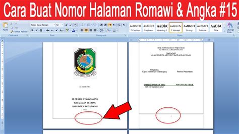 Cara Membuat Nomor Halaman Romawi Dan Angka Di Microsoft Word Youtube